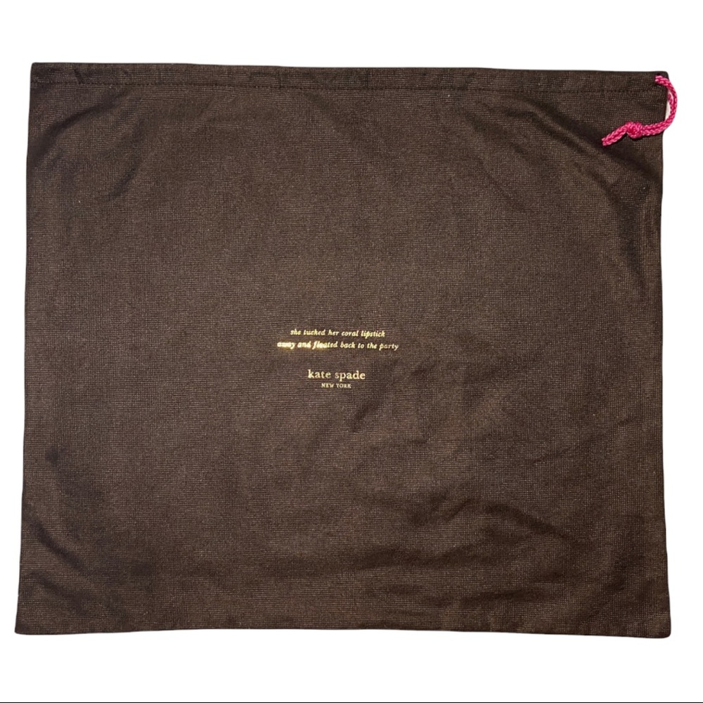 Kate Spade Large Drawstring Dust Bag Brown with Gold Lettering 19"x17"
